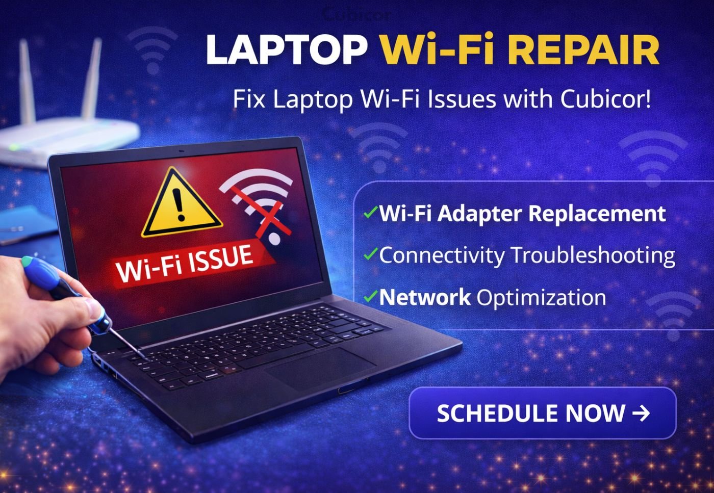 WiFi Issues in Laptop in Hyderabad – Cubicor